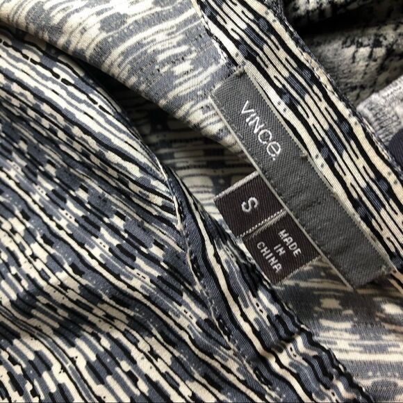 Vince Aztec Silk V-neck Shift Midi Dress - Picture 8 of 9